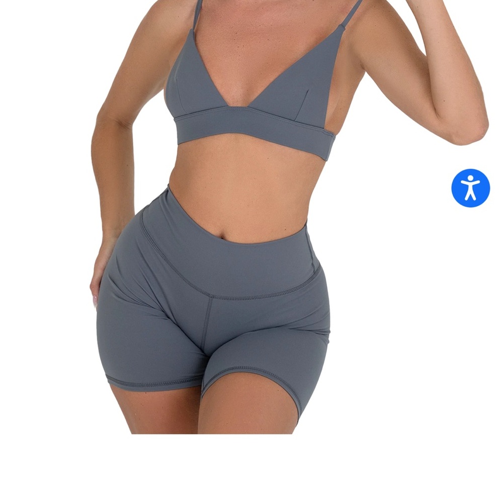 Davis Active Gray Triangle Sports Bra